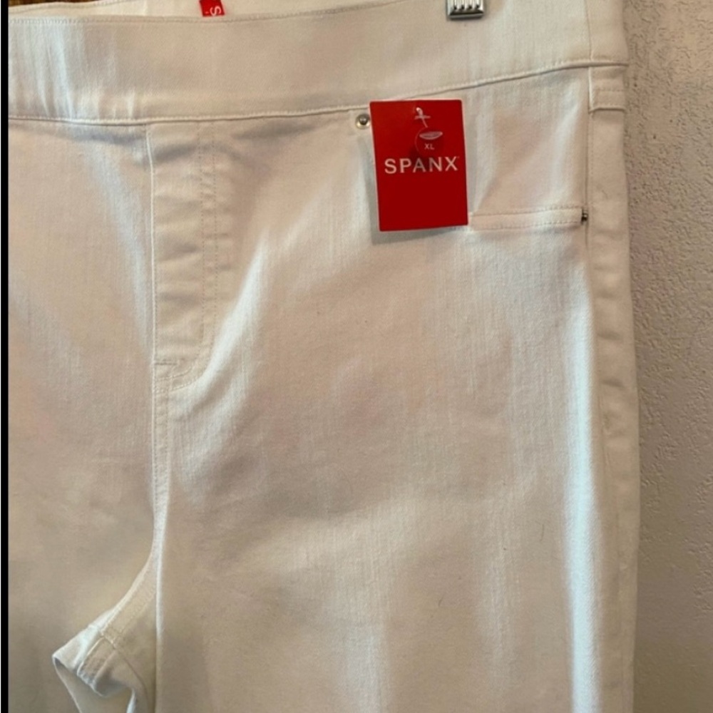 NWT SPANX DISTRESSED SKINNY White JEANS XL 14-16 - Picture 8 of 9